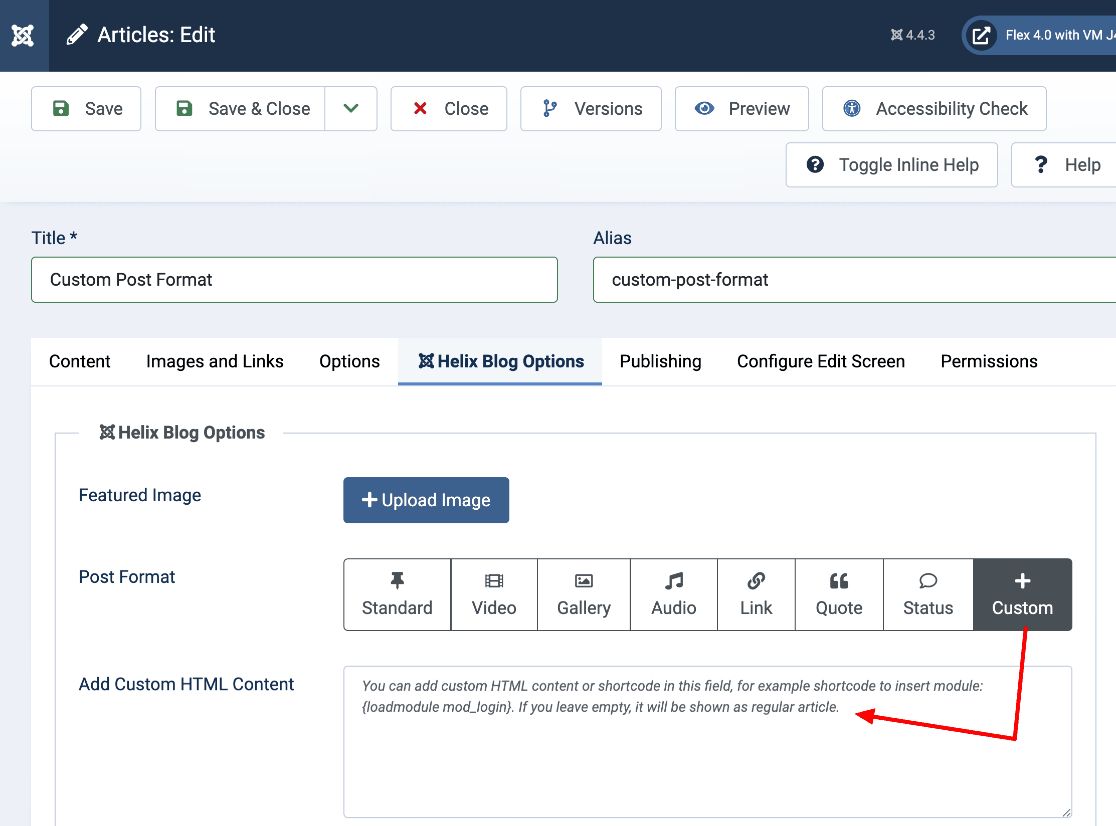Flex | Custom Blog Format